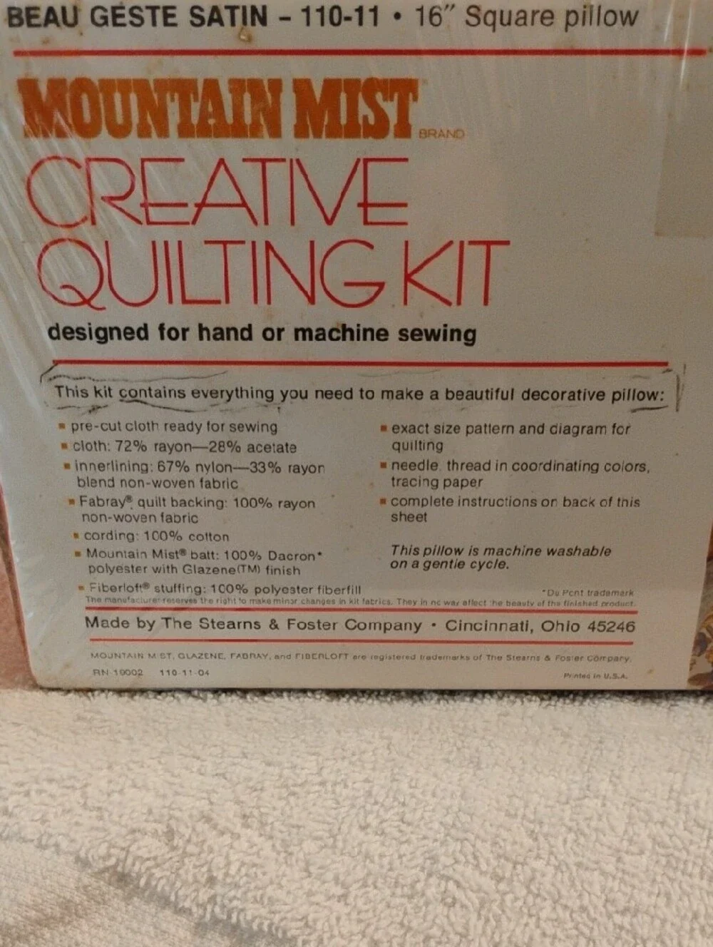 Creative Quilting Kit Pillow